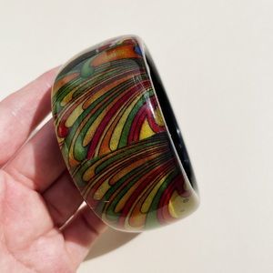 Retro resin bracelet chunky bangle
